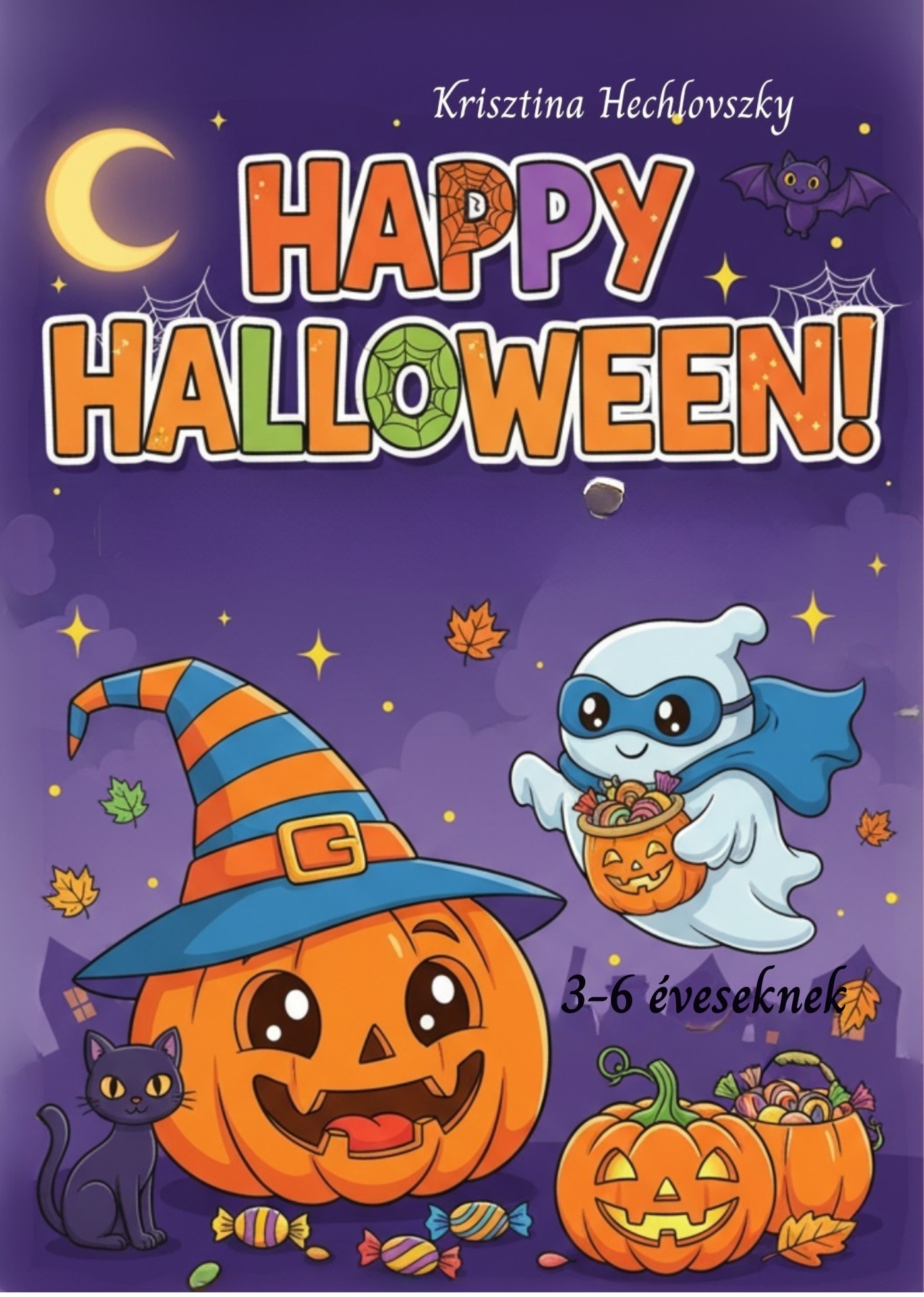 Halloweeni letölthető színező 3-6 éveseknek