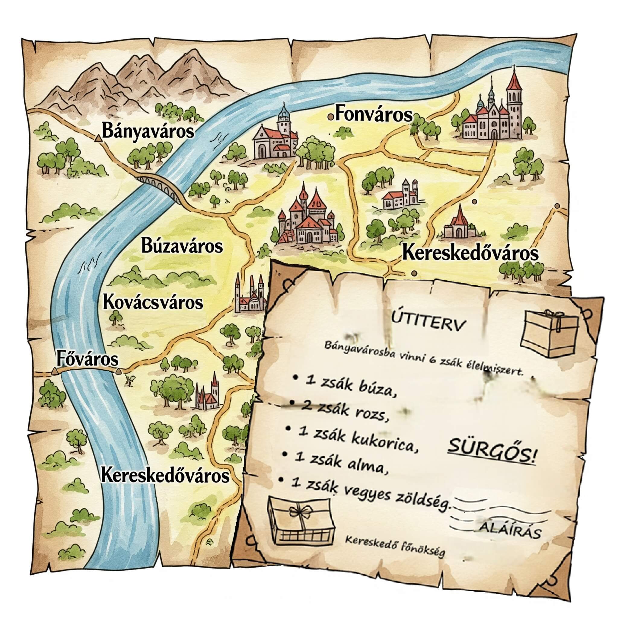 Momó és a manók kincse e-könyv térképe