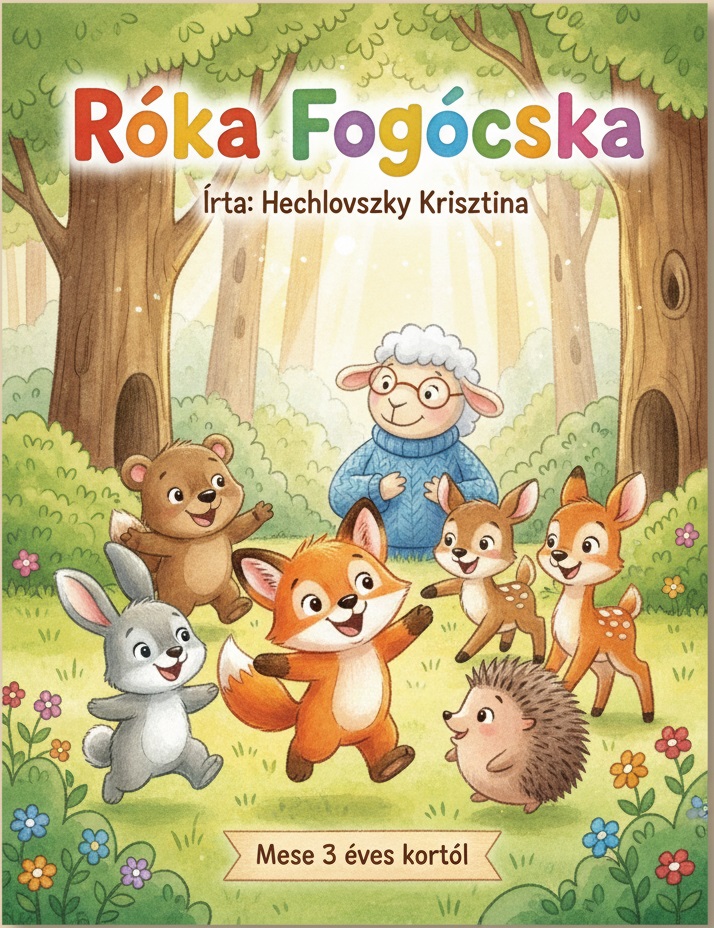 Róka fogócska - letölthető mese borítóképe erdei állatokkal.