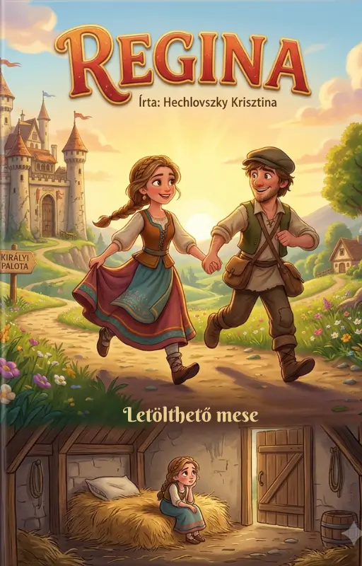 Regina letölthető mese borítókép egy fiatal pár szalad a boldogság felé